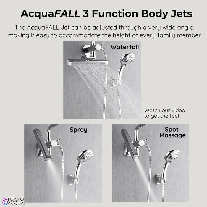 Forno Acqua Fall Mini 9-Inch Overhead Rainfall Shower with 2.5 GPM Flow Rate, Handheld, 7 Way... Kitchen Appliance - View 11