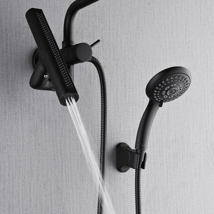 Forno Acqua Fall Mini 8-Inch Overhead Rainfall Shower with 2.5 GPM Flow Rate, Handheld, Body Jets in Matte Black Finish (SMW2BK-C2)