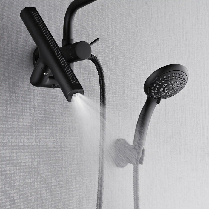 Forno Acqua Fall Mini 8-Inch Overhead Rainfall Shower with 2.5 GPM Flow Rate, Handheld, Body Jets in Matte Black Finish (SMW2BK-C2)