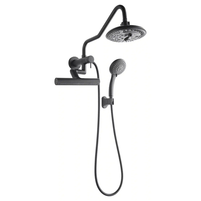 Forno Acqua Fall Mini 8-Inch Overhead Rainfall Shower with 1.8 GPM Flow Rate, Handheld, Body Jets in Matte Black Finish (SMW2BK-C8)