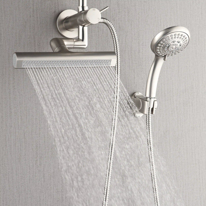 Forno Acqua Fall Mini 8-Inch Overhead Rainfall Shower with 2.5 GPM Flow Rate, Handheld, Body Jets in Brushed Nickel (SMW2BN-C2)
