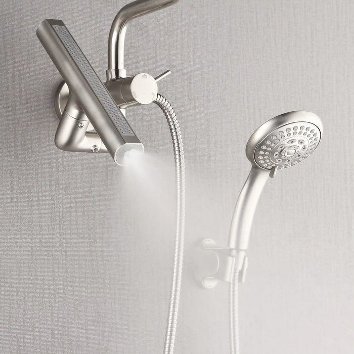 Forno Acqua Fall Mini 8-Inch Overhead Rainfall Shower with 2.5 GPM Flow Rate, Handheld, Body Jets in Brushed Nickel (SMW2BN-C2)