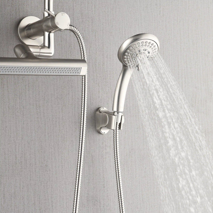 Forno Acqua Fall Mini 8-Inch Overhead Rainfall Shower with 1.8 GPM Flow Rate, Handheld, Body Jets in Brushed Nickel (SMW2BN-C8)