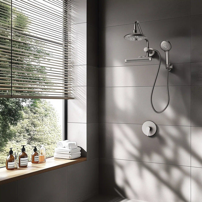 Forno Acqua Fall Mini 8-Inch Overhead Rainfall Shower with 1.8 GPM Flow Rate, Handheld, Body Jets in Brushed Nickel (SMW2BN-C8)