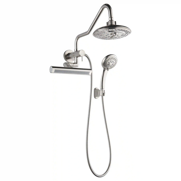 Forno Acqua Fall Mini 8-Inch Overhead Rainfall Shower with 1.8 GPM Flow Rate, Handheld, Body Jets in Brushed Nickel (SMW2BN-C8)