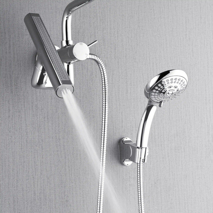 Forno Acqua Fall Mini 8-Inch Overhead Rainfall Shower with 1.8 GPM Flow Rate, Handheld, Body Jets in Polished Stainless Steel (SMW2CP-C8)