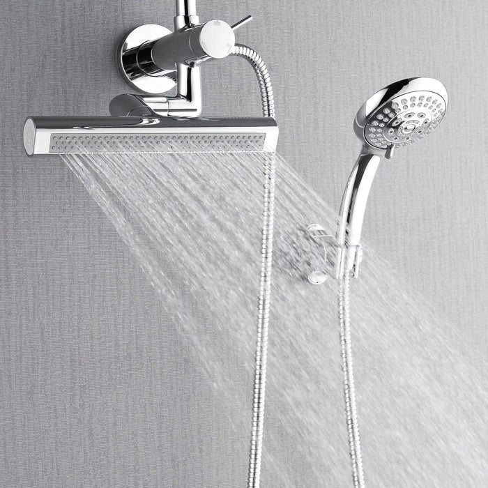 Forno Acqua Fall Mini 8-Inch Overhead Rainfall Shower with 2.5 GPM Flow Rate, Handheld, Body Jets in Polished Stainless Steel (SMW2CP-C2)