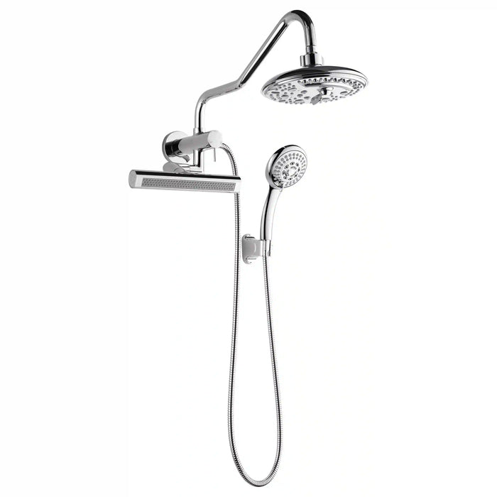 Forno Acqua Fall Mini 8-Inch Overhead Rainfall Shower with 1.8 GPM Flow Rate, Handheld, Body Jets in Polished Stainless Steel (SMW2CP-C8)