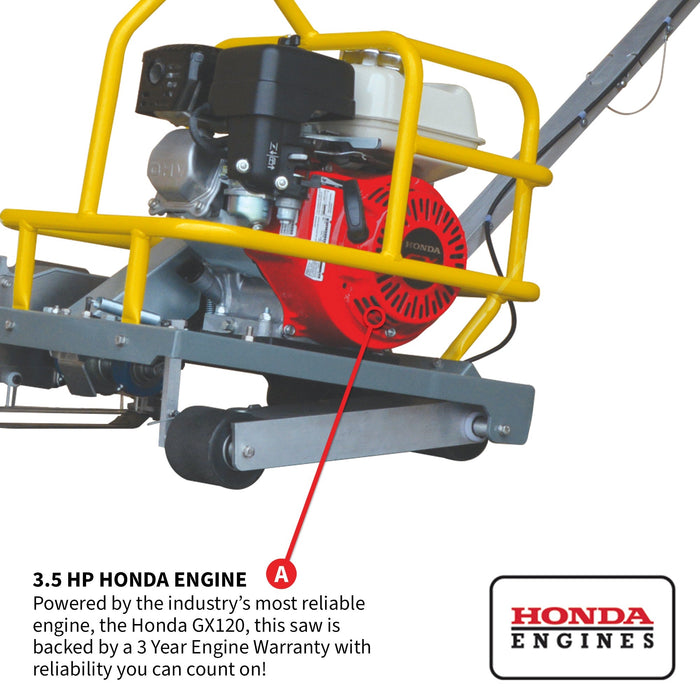 Tomahawk Power 6" Early Entry Green Concrete Saw with 3.5 HP Honda GX120 Engine - Product Image 5