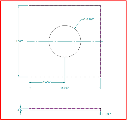 Drolet 6" Black Square Wall Trim Collar SP00170 – dimensions diagram