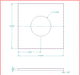 Drolet 6" Black Square Wall Trim Collar SP00170 – dimensions diagram