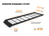 Flatline Van Co. 2007-2026 Mercedes-Benz Sprinter Van Standard Roof Rack 170" EXT – dimensions diagram, image 12 of 12