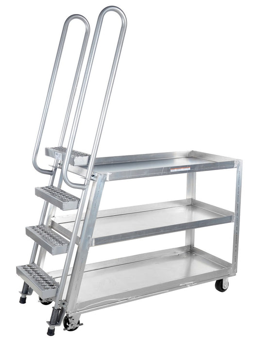 Vestil SPA-HD-2252 aluminum high duty stock picker truck with steel ladder - view 5