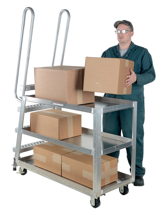 Vestil SPA-HD-2252 aluminum high duty stock picker truck with steel ladder - view 6