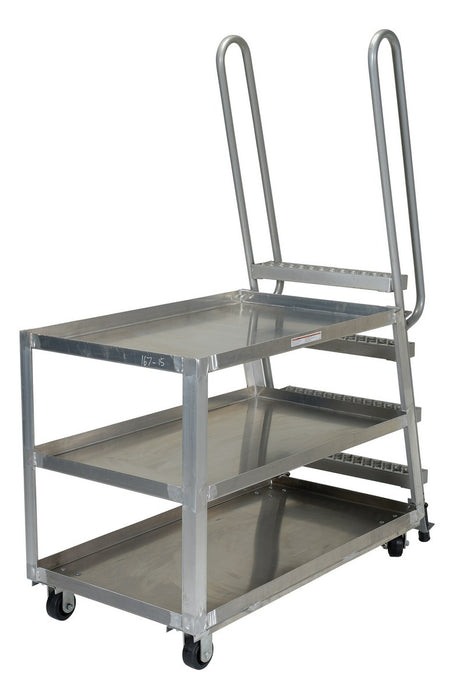 Vestil SPA-HD-2852 aluminum high duty stock picker truck with steel ladder - view 2