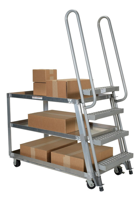 Vestil SPA-HD-2852 aluminum high duty stock picker truck with steel ladder - view 5