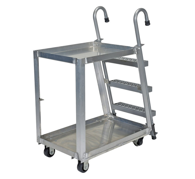 Vestil SPA2-2236 aluminum stock picker with steel ladder - view 2
