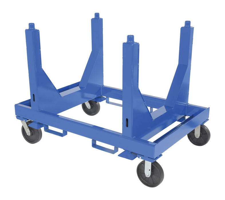 Vestil SPC-3654-VB Steel Heavy Duty V Bottom Stackable Material Cart 36 in. x 54 in. x 40 in. 5,000 lb. Capacity Blue