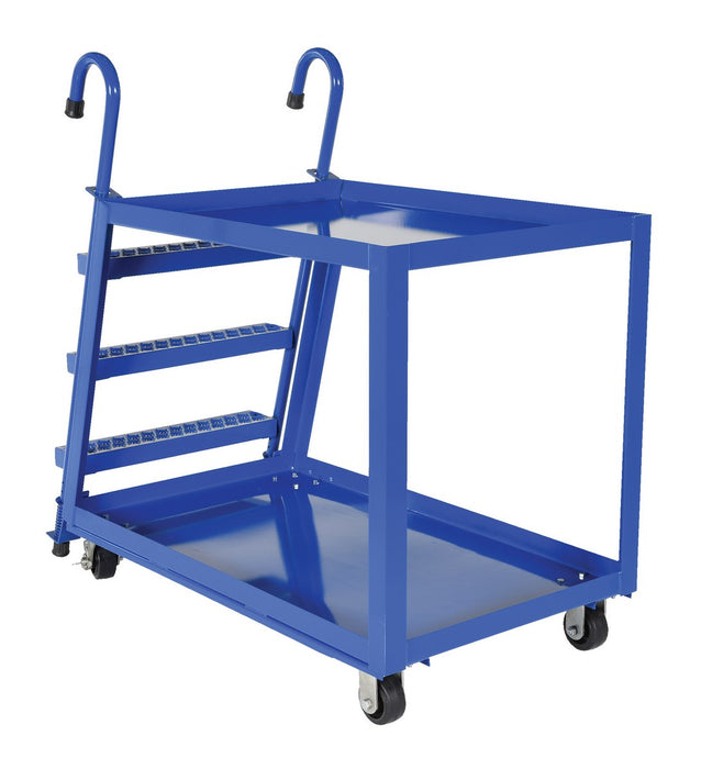 Vestil SPS2-2848 Steel Stock Picker 2 Shelf with Mold On Rubber Casters 51-3/4 in. x 27-7/8 in. x 50-1/8 in. 1,000 lb. Capaci