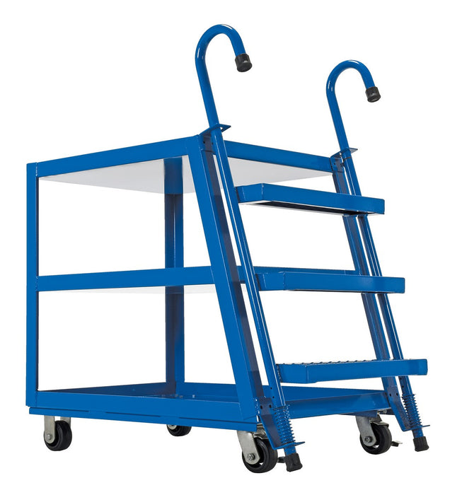 Vestil SPS3-2848-6MR Steel Stock Picker 3 Shelf with Rubber On Steel Casters 51-3/4 in. x 27-7/8 in. x 52-1/8 in. 1,000 lb. C