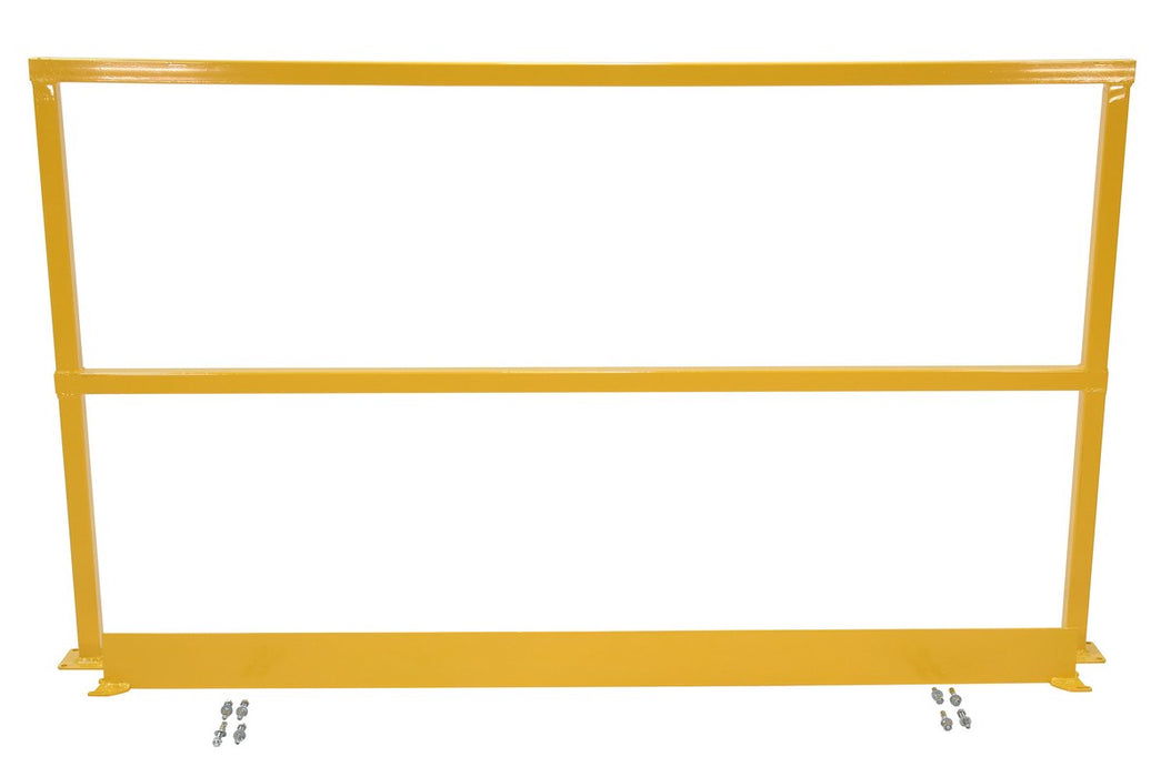 Vestil SQ-108-TB-HWR Steel Safety Handrail with Hardware and Toe Board 110 in. x 4 in. x 42 in. Yellow