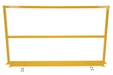 Vestil SQ-108-TB-HWR Steel Safety Handrail with Hardware and Toe Board 110 in. x 4 in. x 42 in. Yellow