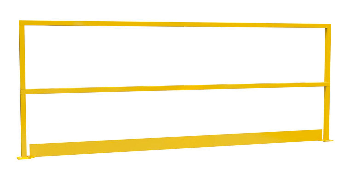 Vestil SQ-108-TB Steel Safety Handrail with Toe Board 110-1/2 in. x 4 in. x 42 in. Yellow