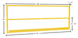 Vestil SQ-108-TB steel safety handrail with toe board dimensions diagram