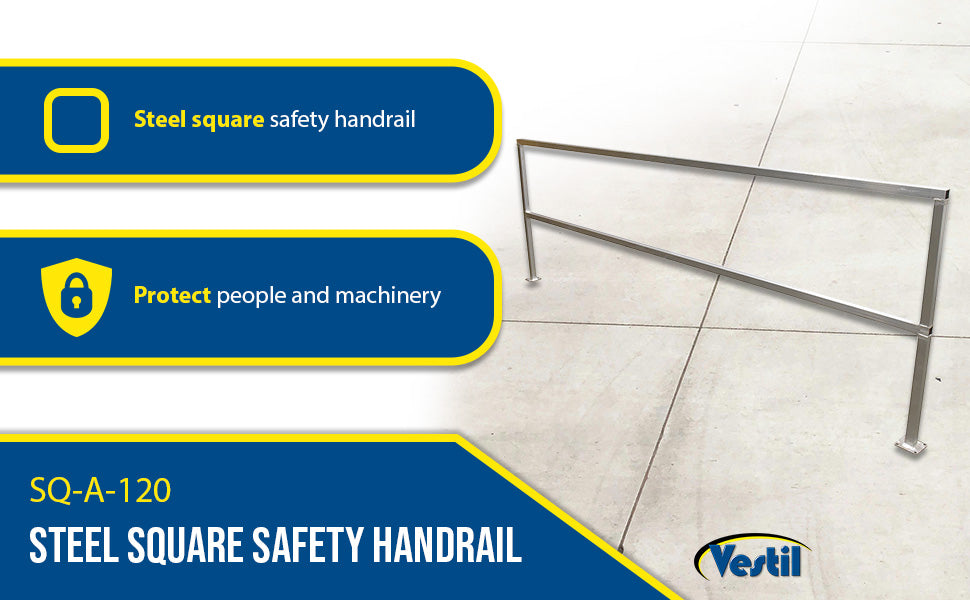 Vestil SQ-A-120 aluminum safety handrail feature overview 2