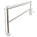 Vestil SQ-A-120 aluminum safety handrail dimensions diagram