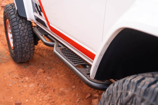DV8 Offroad 2021-2026 Ford Bronco OE Plus 4-Door Side Steps – installed on vehicle, image 2 of 19