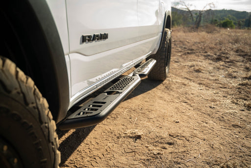 DV8 Offroad 2019-2025 RAM 1500 Crew Cab OE Plus Side Steps – installed on vehicle, image 2 of 14