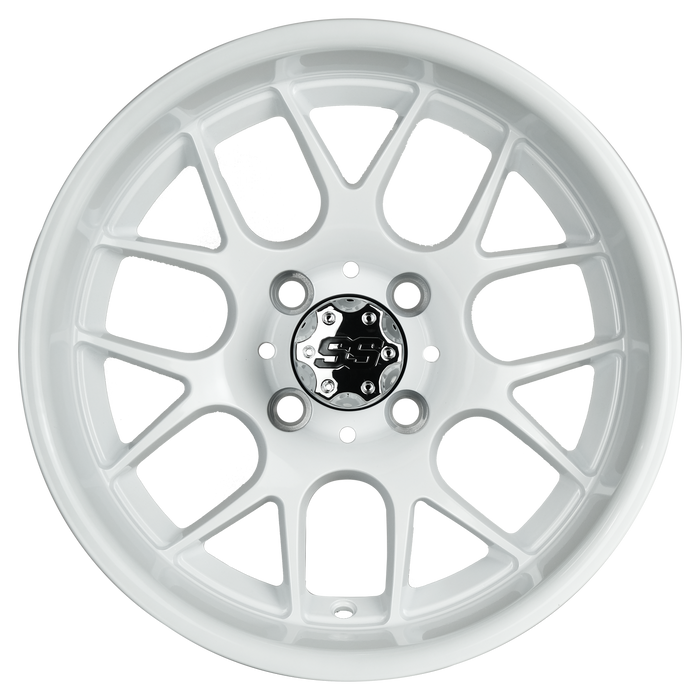 SS Wheels Alpha 12x7 Gloss White & X Comp H/T Tire Combo golf cart wheel and tire – view 8