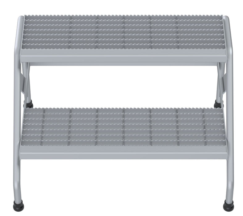 Vestil SSA-2W Aluminum 2 Step Wide Stand 500 lb. Capacity Silver