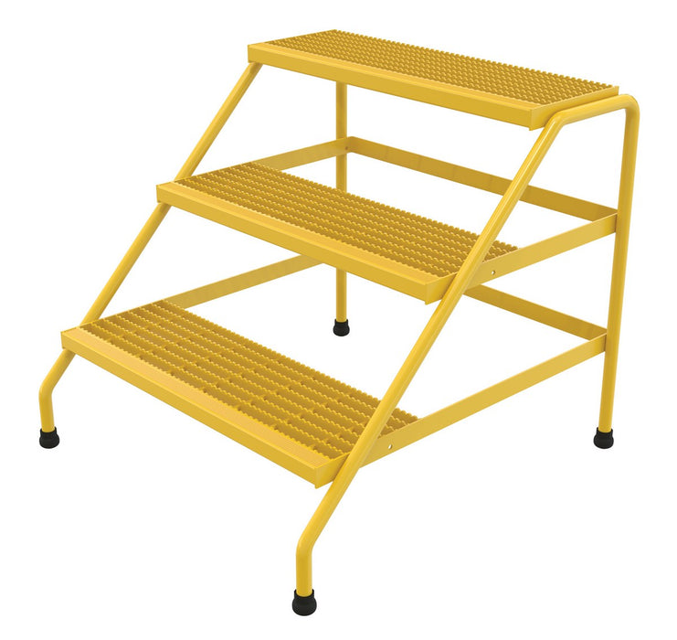 Vestil SSA-3W-Y Aluminum 3 Step Wide Stand 500 lb. Capacity Yellow