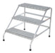 Vestil SSA-3W Aluminum 3 Step Wide Stand 500 lb. Capacity Silver