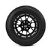 SS Wheels Alpha 12x7 Gloss Black & Gladiator Golf A/P Tire Combo golf cart wheel and tire – view 2