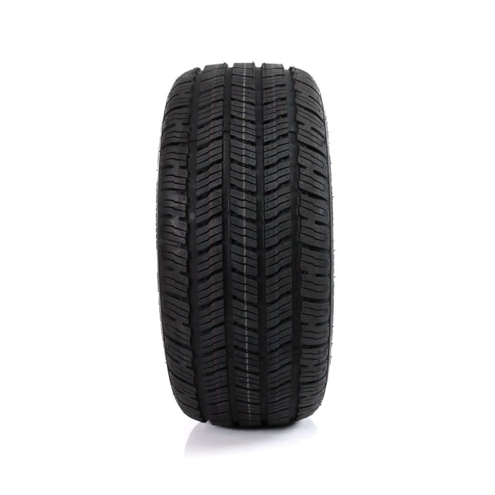 SS Wheels Alpha 12x7 Gloss Black & Gladiator Golf A/P Tire Combo golf cart wheel and tire – view 3