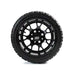SS Wheels Alpha 12x7 Gloss Black & X Comp X/T Tire Combo golf cart wheel and tire – view 3