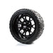 SS Wheels Alpha 12x7 Gloss Black & X Comp X/T Tire Combo golf cart wheel and tire