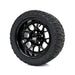 SS Wheels Alpha 12x7 Gloss Black & X Comp X/T Tire Combo golf cart wheel and tire – view 7