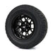SS Wheels Alpha 12x7 Gloss Black & X Comp X/T Tire Combo golf cart wheel and tire – view 4