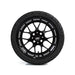 SS Wheels Alpha 14x7 Gloss Black & X Comp A/T Tire Combo golf cart wheel and tire – view 3