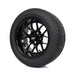 SS Wheels Alpha 14x7 Gloss Black & X Comp H/T Tire Combo golf cart wheel and tire – view 4