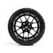SS Wheels Alpha 14x7 Gloss Black & X Comp X/T Tire Combo golf cart wheel and tire – view 3