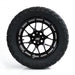 SS Wheels Alpha 14x7 Gloss Black & X Comp X/T Tire Combo golf cart wheel and tire – view 5