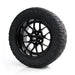 SS Wheels Alpha 14x7 Gloss Black & X Comp X/T Tire Combo golf cart wheel and tire – view 4