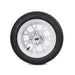 SS Wheels Alpha 12x7 Gloss White & Gladiator Golf A/P Tire Combo golf cart wheel and tire – view 3