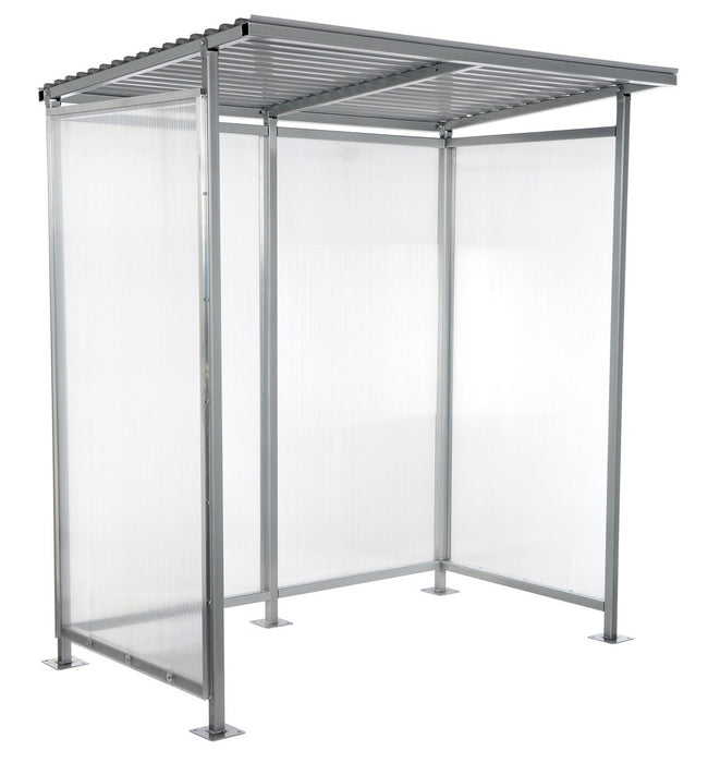 Vestil SSH-7939-80 Steel Smoking Shelter Bus Stop 3-4 Person Capacity Silver