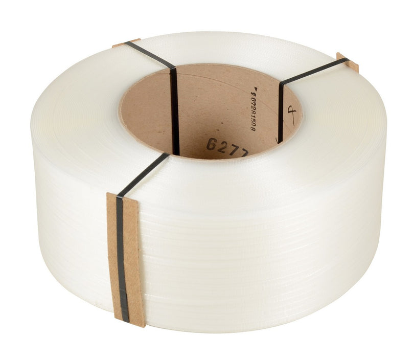 Vestil ST-38-9X8-NA Polypropylene Strapping 3/8 in. Width 12,900 ft. 9 in. x 8 in. Core Clear